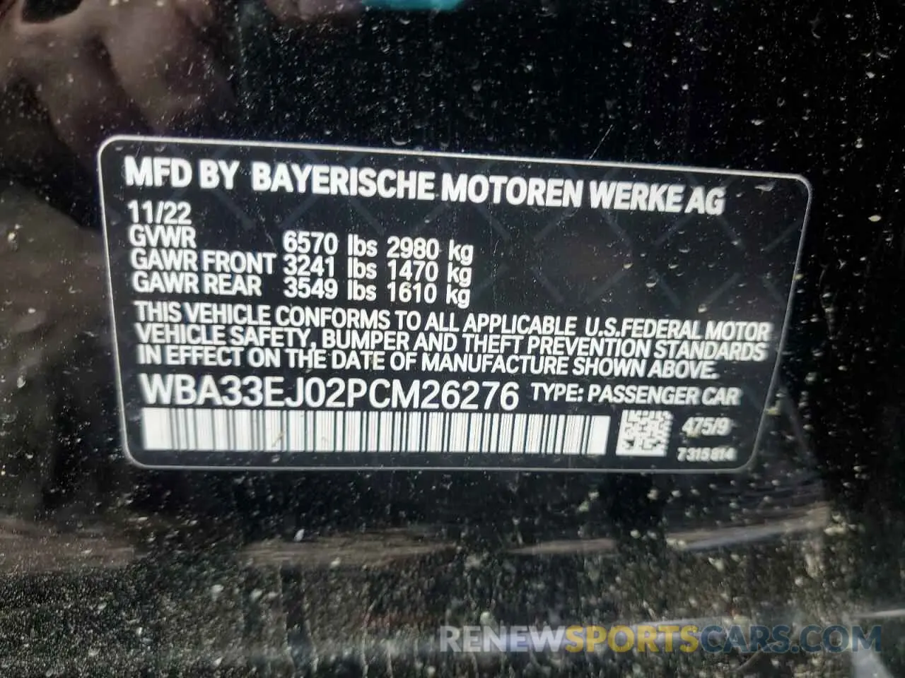 13 Photograph of a damaged car WBA33EJ02PCM26276 BMW 760 XI 2023