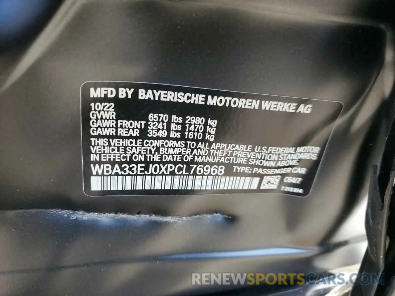 12 Photograph of a damaged car WBA33EJ0XPCL76968 BMW 760 XI 2023