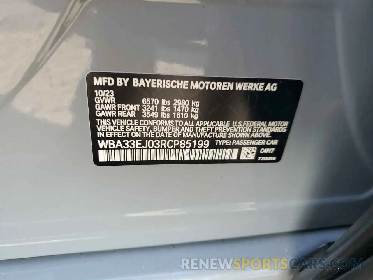 14 Photograph of a damaged car WBA33EJ03RCP85199 BMW 760 XI 2024