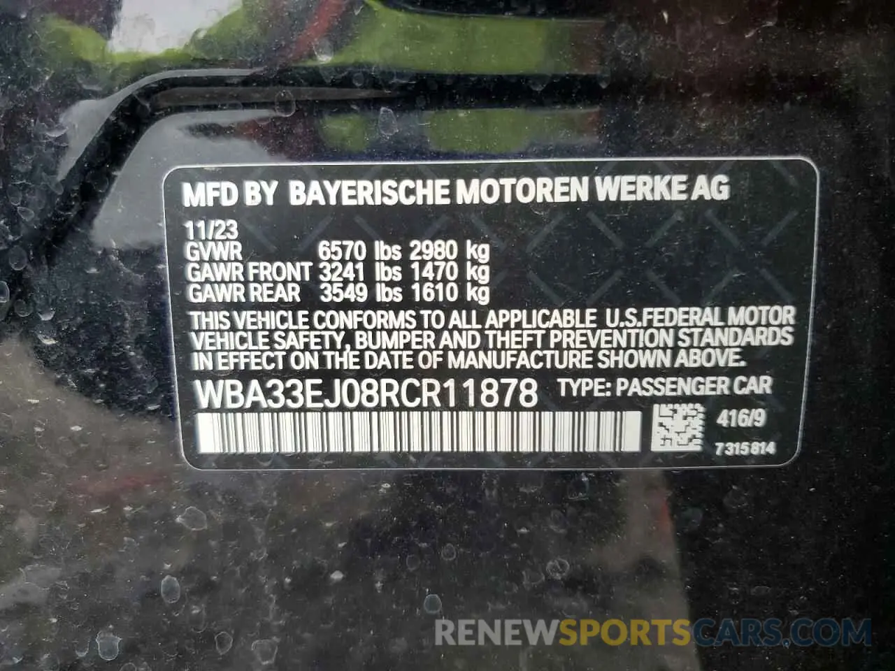 12 Photograph of a damaged car WBA33EJ08RCR11878 BMW 760 XI 2024