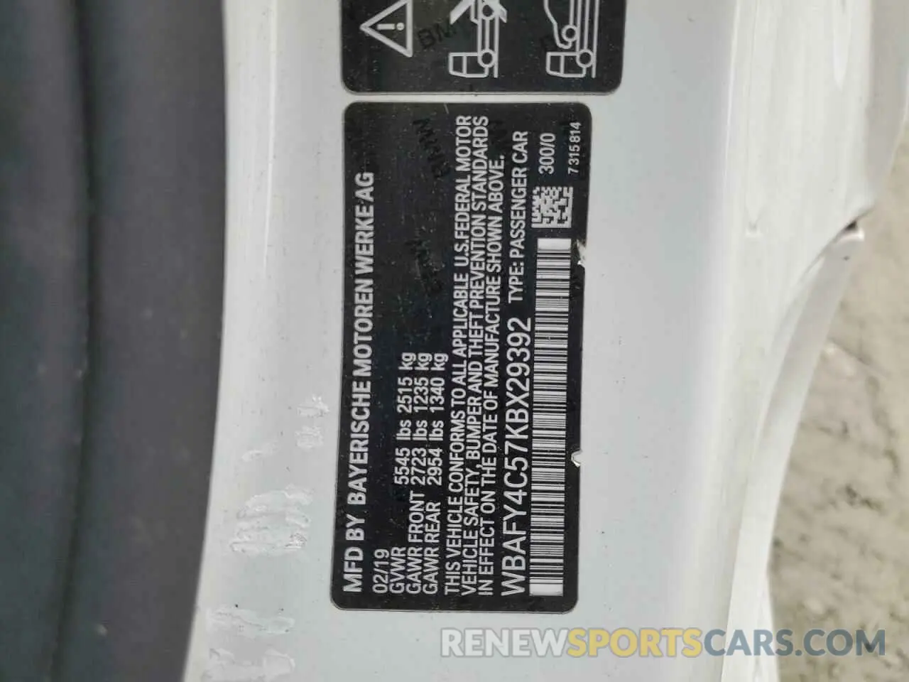 12 Photograph of a damaged car WBAFY4C57KBX29392 BMW 8 SERIES 2019