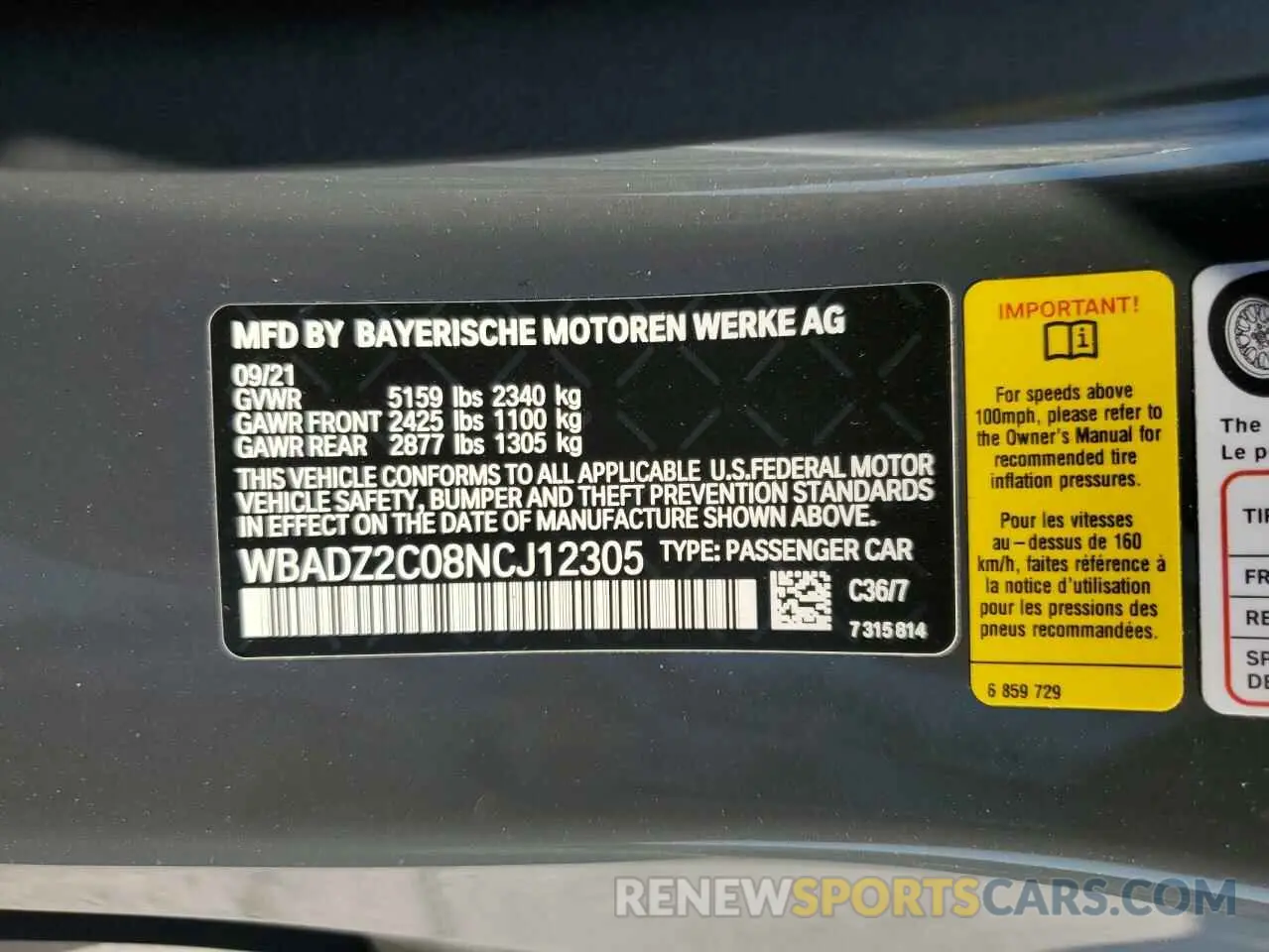 13 Photograph of a damaged car WBADZ2C08NCJ12305 BMW 8 SERIES 2022