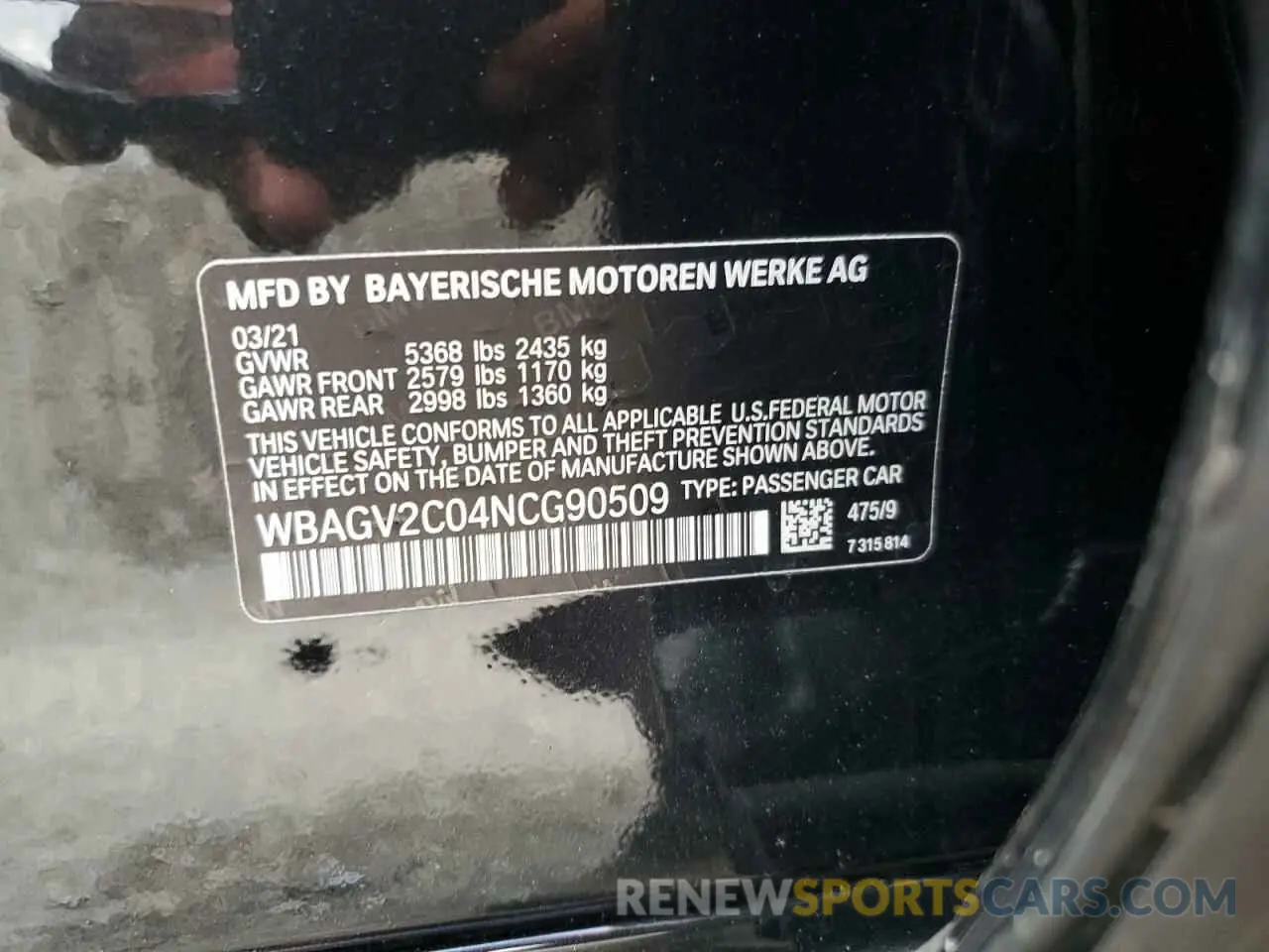 14 Photograph of a damaged car WBAGV2C04NCG90509 BMW 8 SERIES 2022