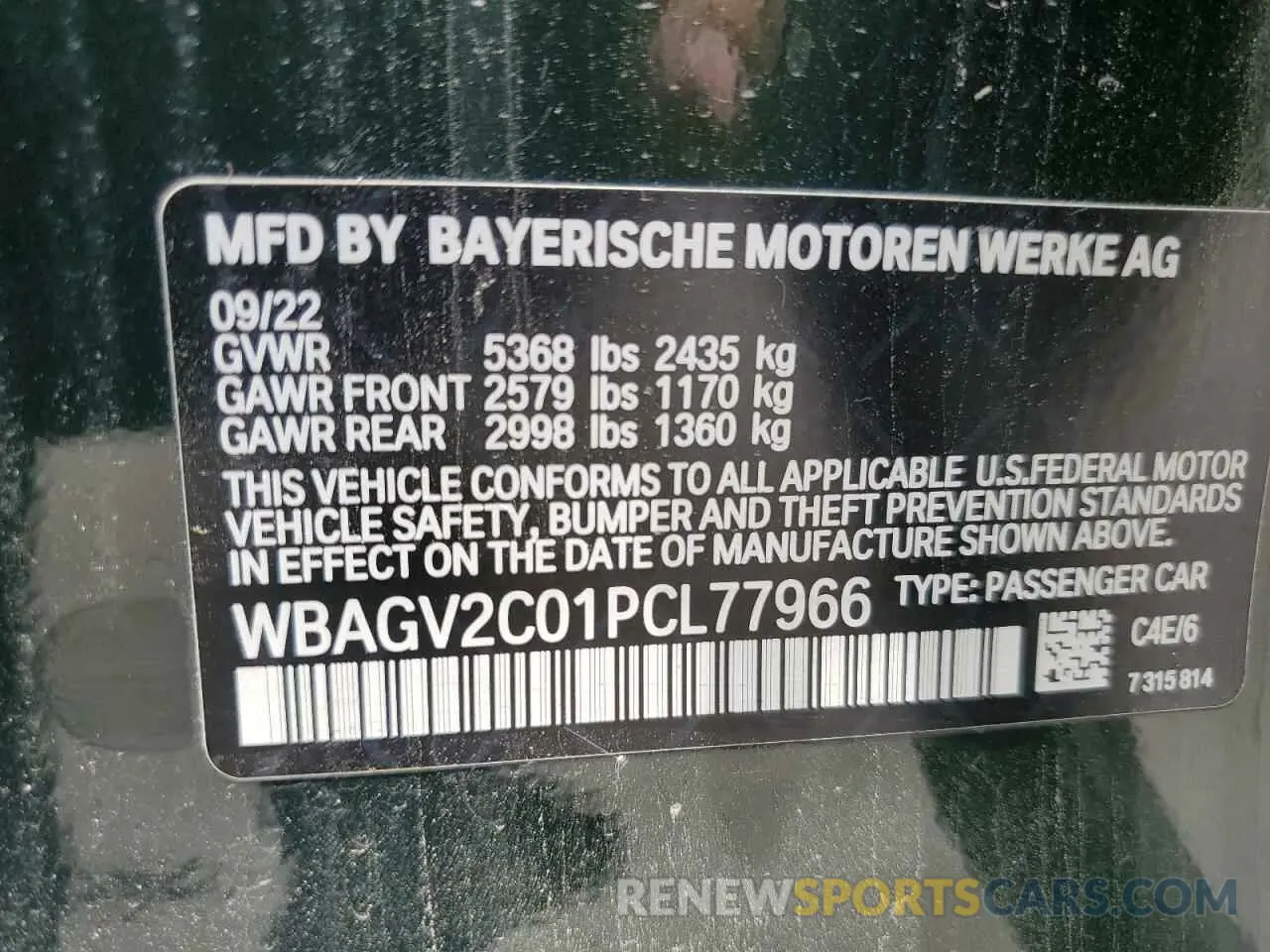 12 Photograph of a damaged car WBAGV2C01PCL77966 BMW 8 SERIES 2023