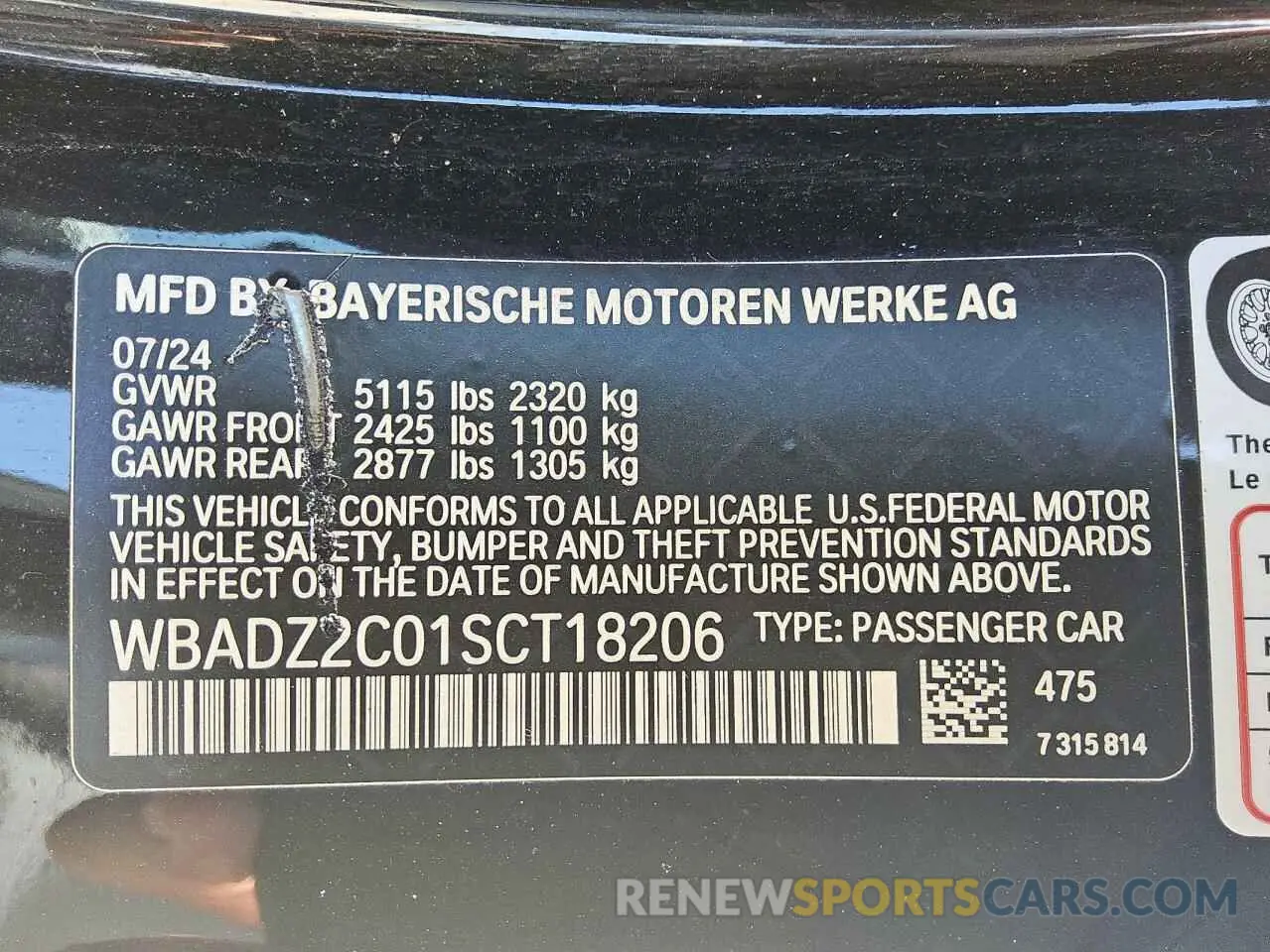 12 Photograph of a damaged car WBADZ2C01SCT18206 BMW 8 SERIES 2025