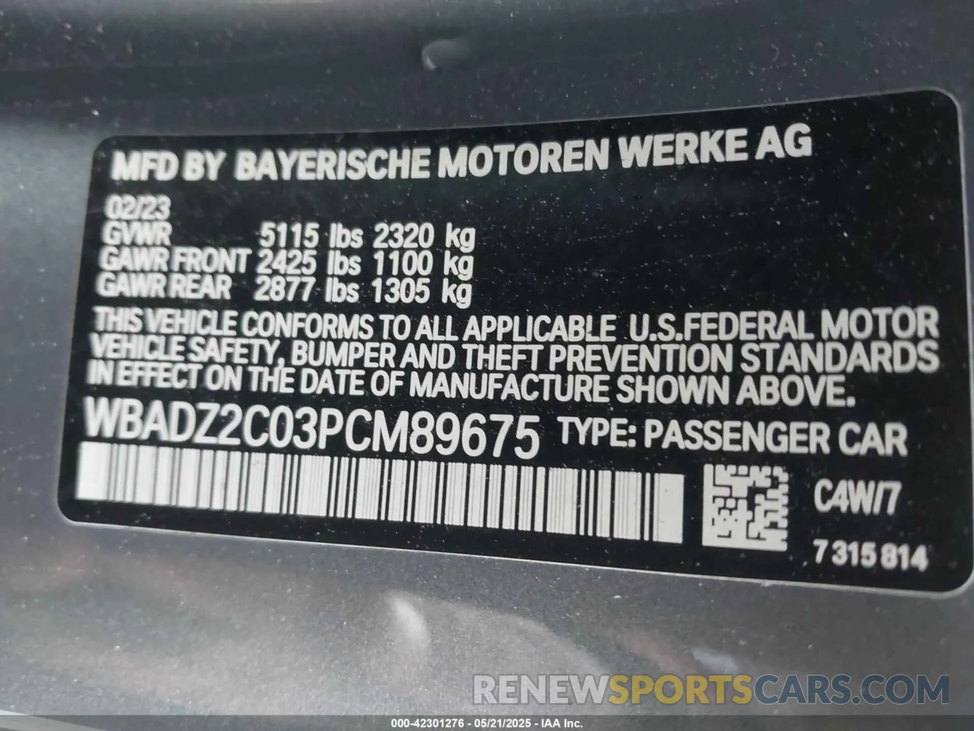 9 Photograph of a damaged car WBADZ2C03PCM89675 BMW 840 2023