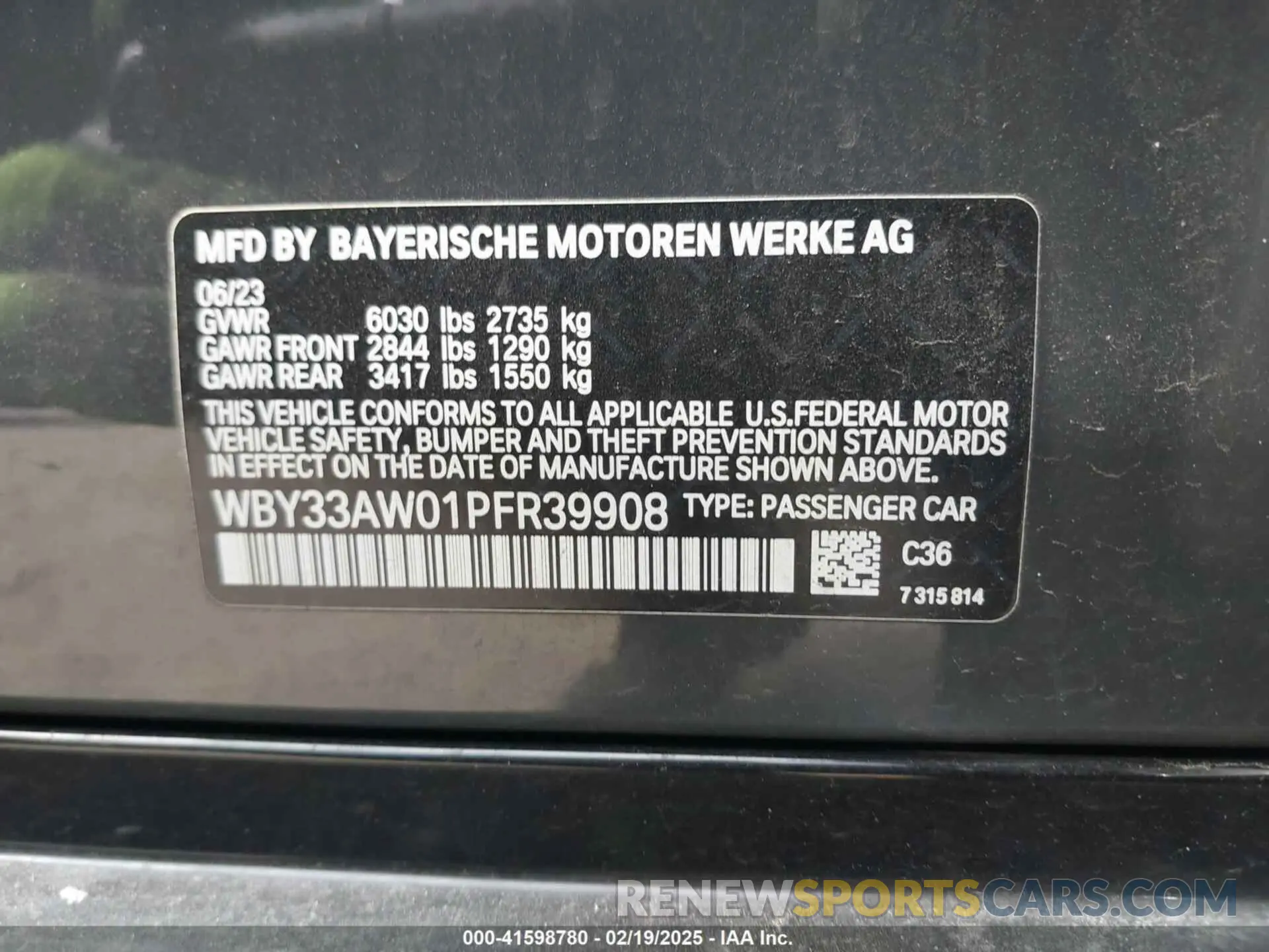 9 Photograph of a damaged car WBY33AW01PFR39908 BMW I4 2023