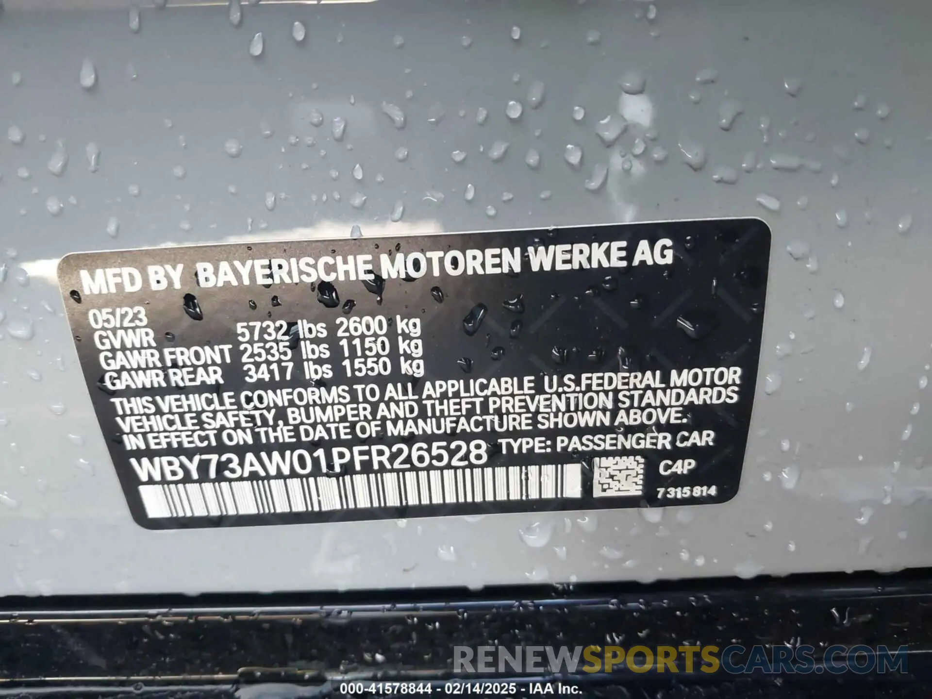 9 Photograph of a damaged car WBY73AW01PFR26528 BMW I4 2023