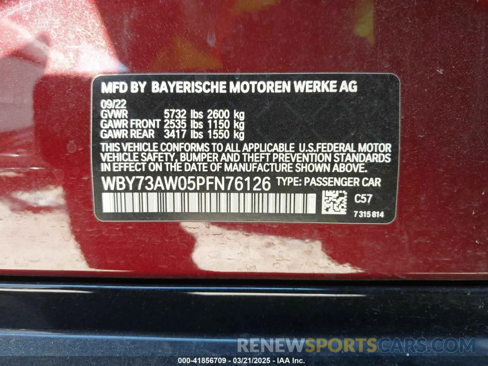 9 Photograph of a damaged car WBY73AW05PFN76126 BMW I4 2023
