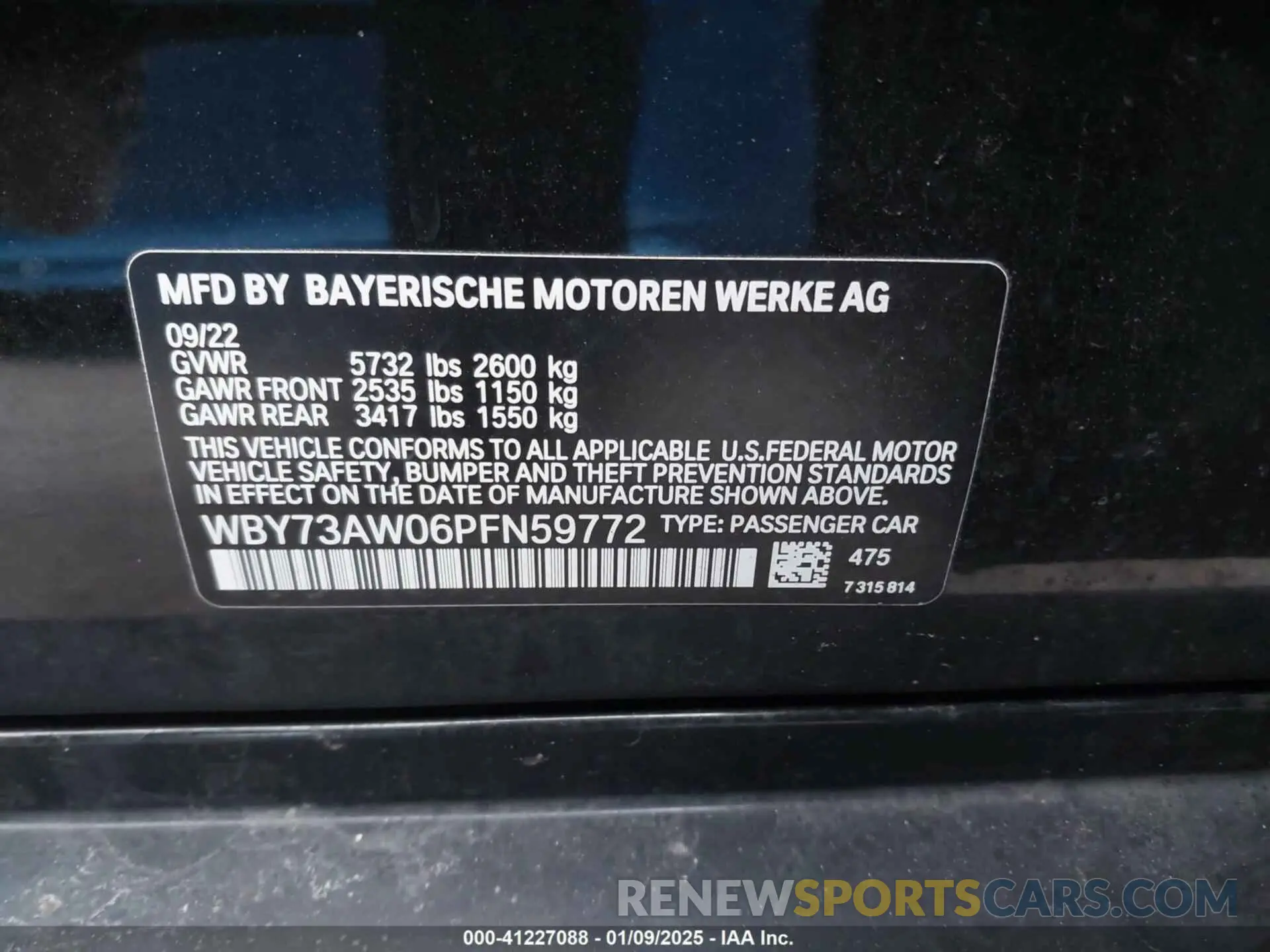 9 Photograph of a damaged car WBY73AW06PFN59772 BMW I4 2023