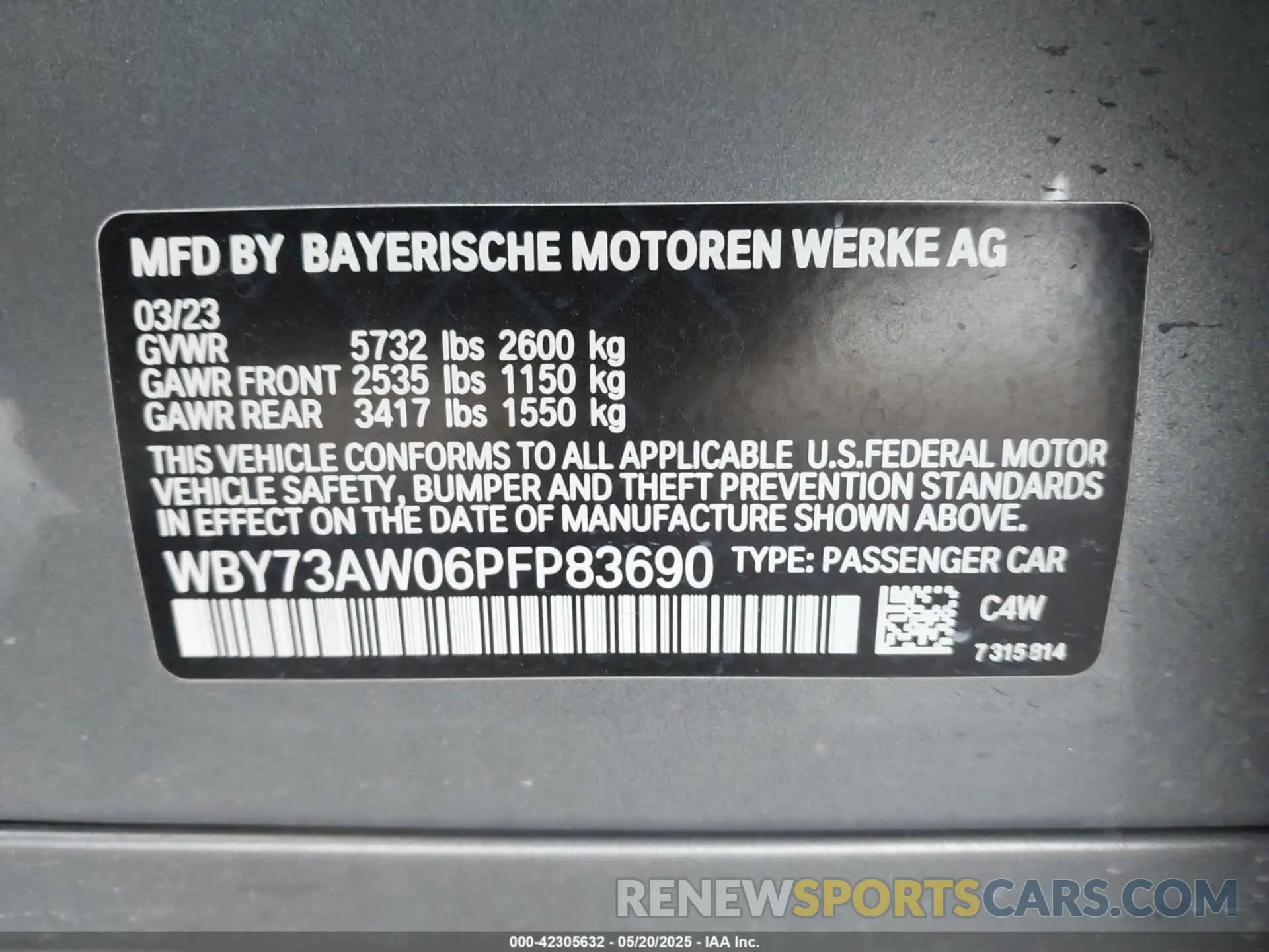 9 Photograph of a damaged car WBY73AW06PFP83690 BMW I4 2023