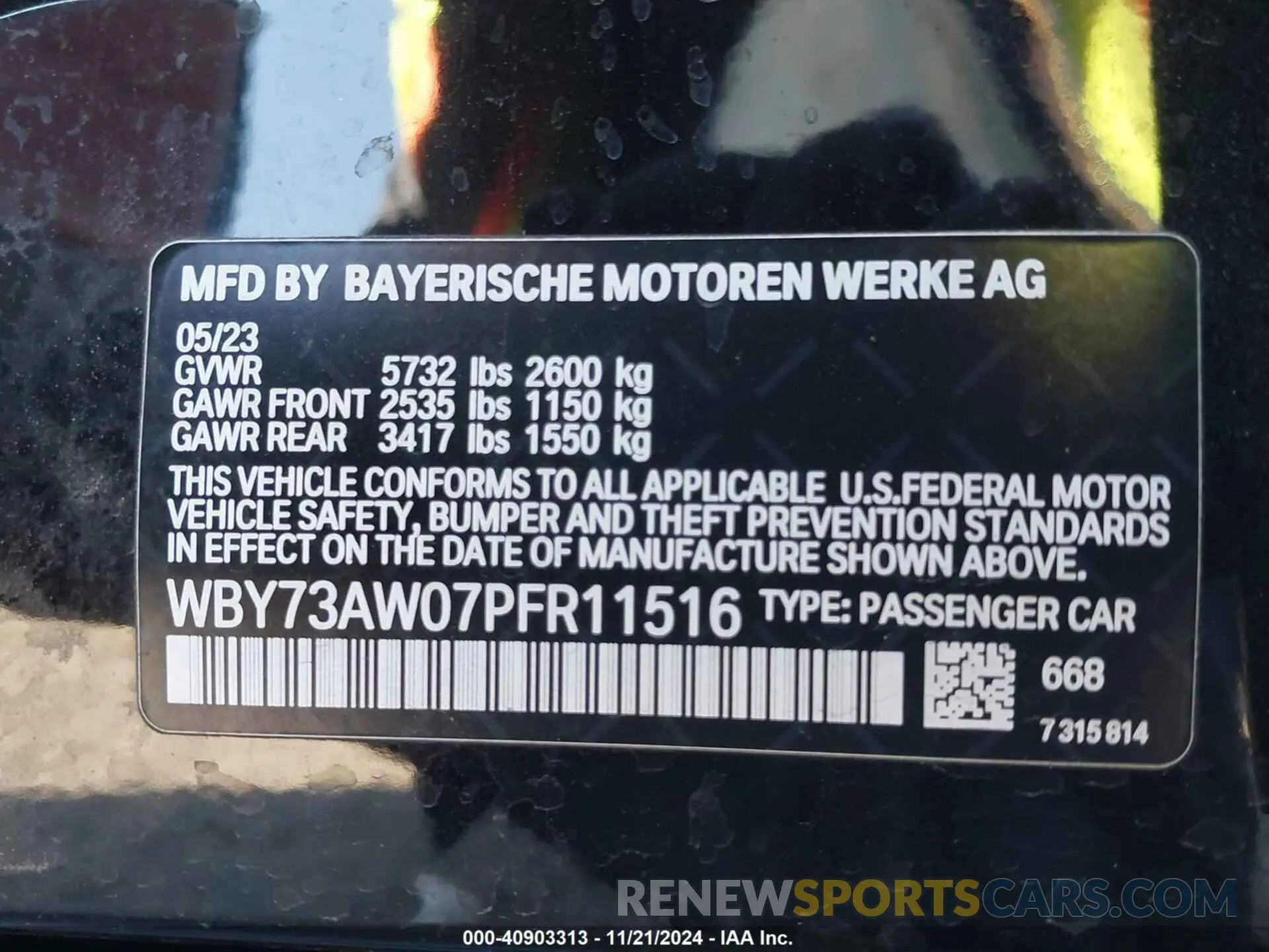 9 Photograph of a damaged car WBY73AW07PFR11516 BMW I4 2023