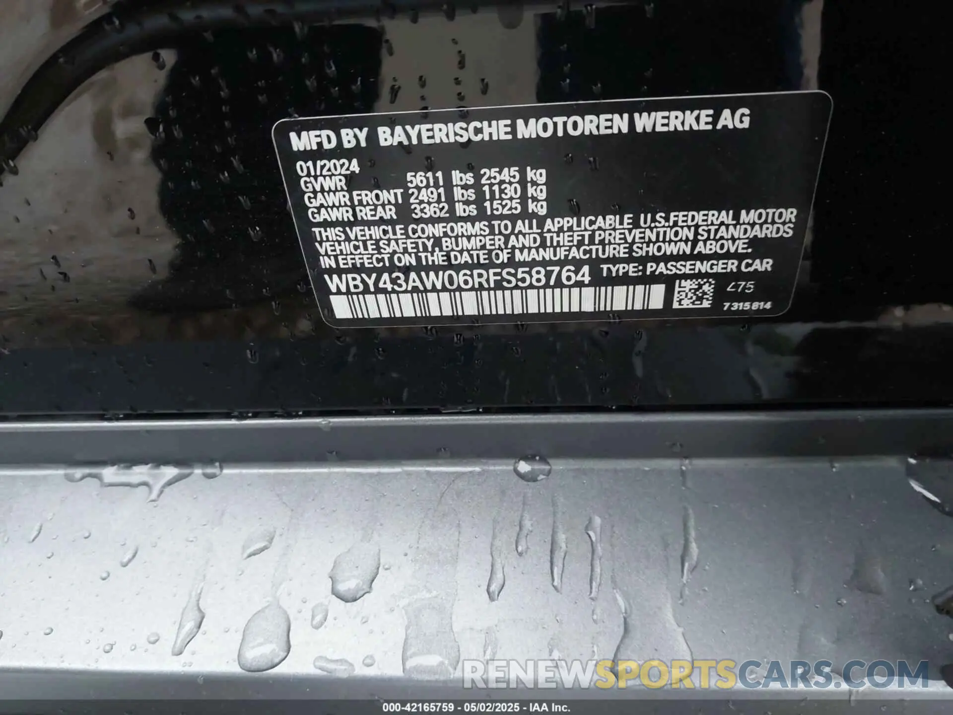 9 Photograph of a damaged car WBY43AW06RFS58764 BMW I4 2024