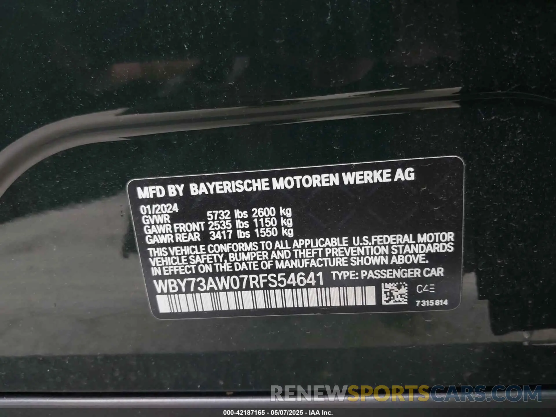9 Photograph of a damaged car WBY73AW07RFS54641 BMW I4 2024