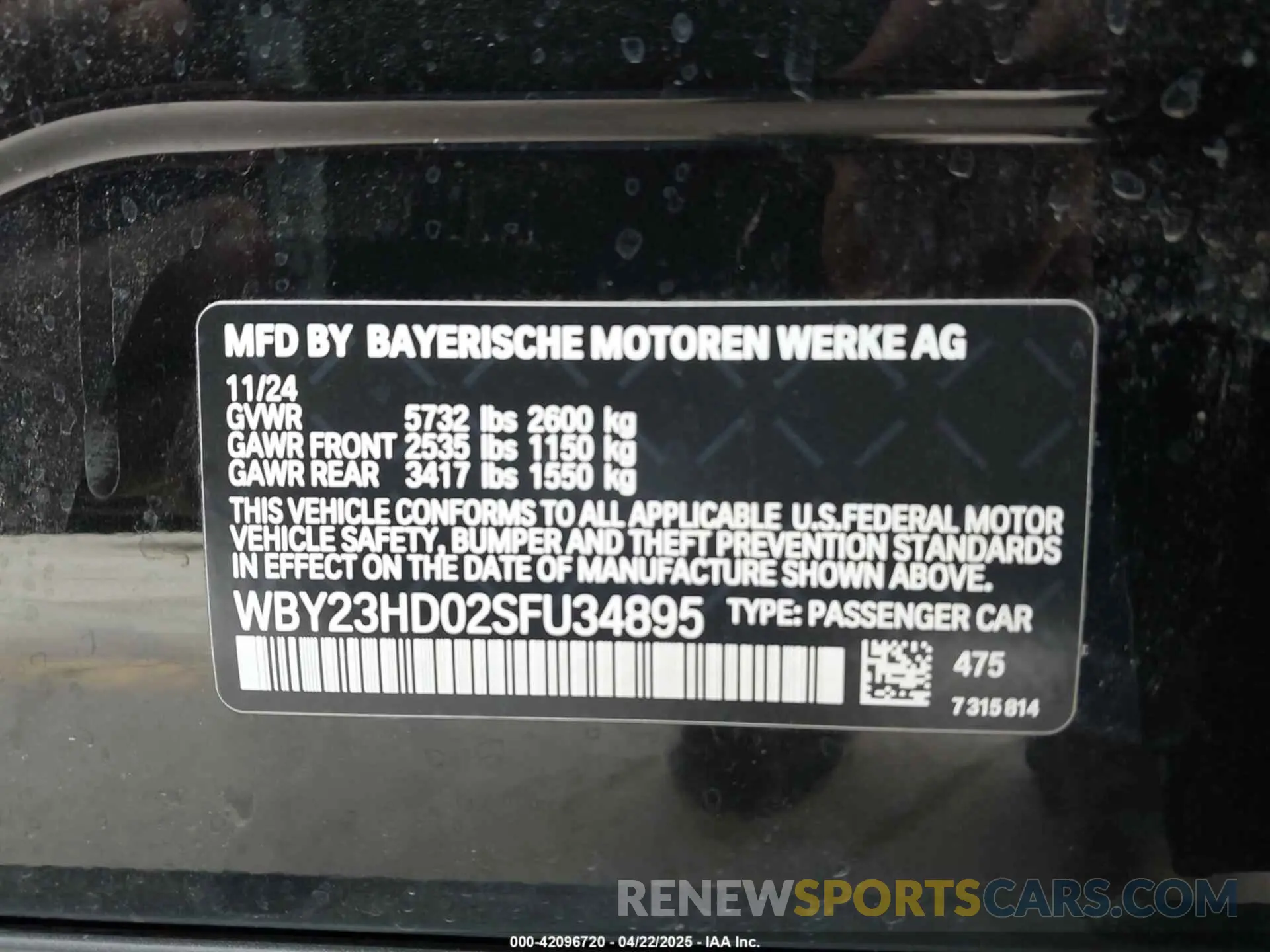 9 Photograph of a damaged car WBY23HD02SFU34895 BMW I4 2025