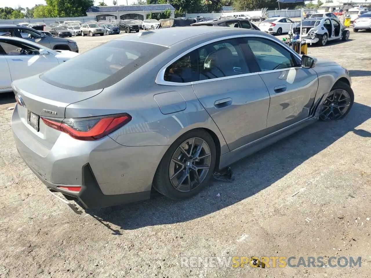 3 Photograph of a damaged car WBY43AW0XPFP52543 BMW I4 EDRIVE 2023