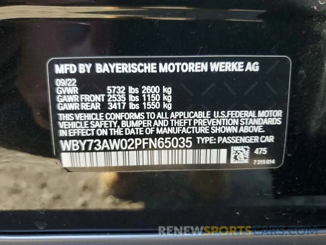 13 Photograph of a damaged car WBY73AW02PFN65035 BMW I4 EDRIVE 2023