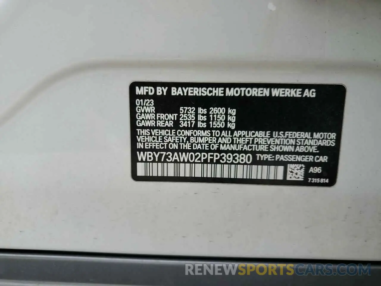 12 Photograph of a damaged car WBY73AW02PFP39380 BMW I4 EDRIVE 2023