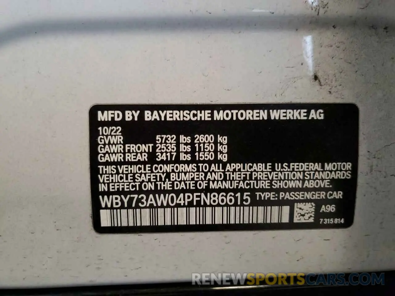 13 Photograph of a damaged car WBY73AW04PFN86615 BMW I4 EDRIVE 2023