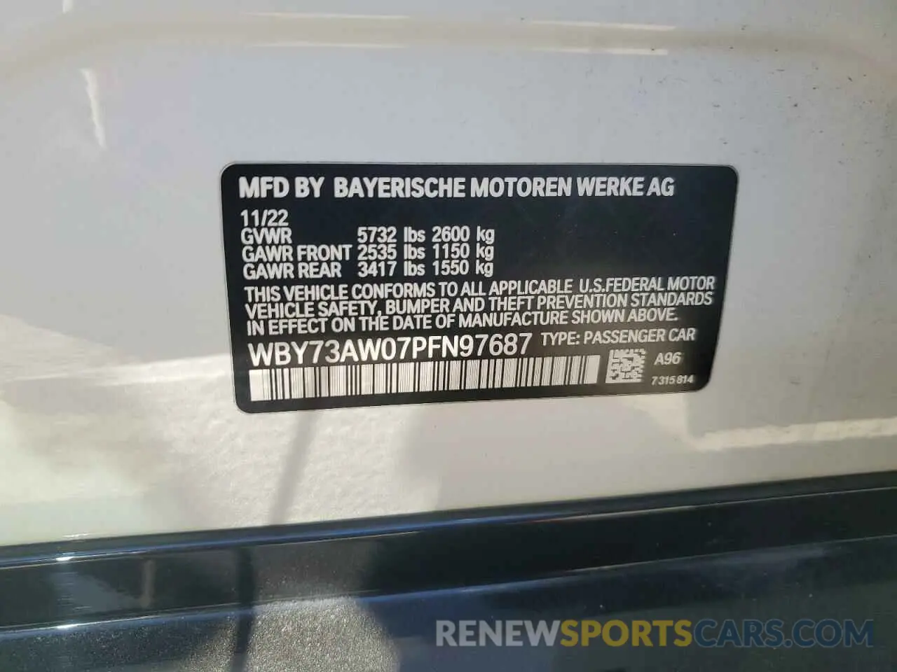 12 Photograph of a damaged car WBY73AW07PFN97687 BMW I4 EDRIVE 2023