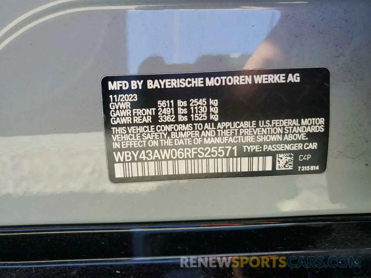 12 Photograph of a damaged car WBY43AW06RFS25571 BMW I4 EDRIVE 2024
