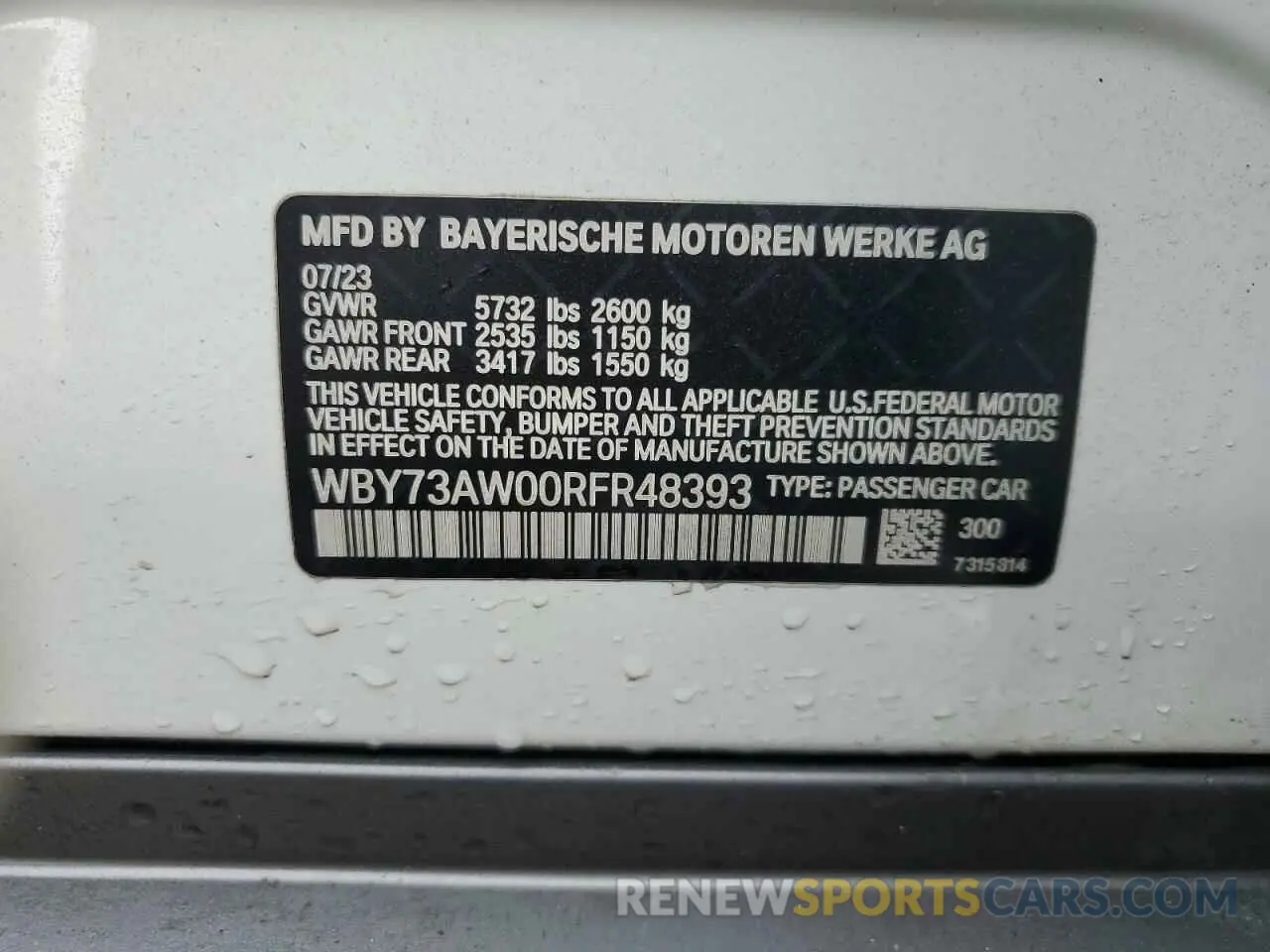 12 Photograph of a damaged car WBY73AW00RFR48393 BMW I4 EDRIVE 2024
