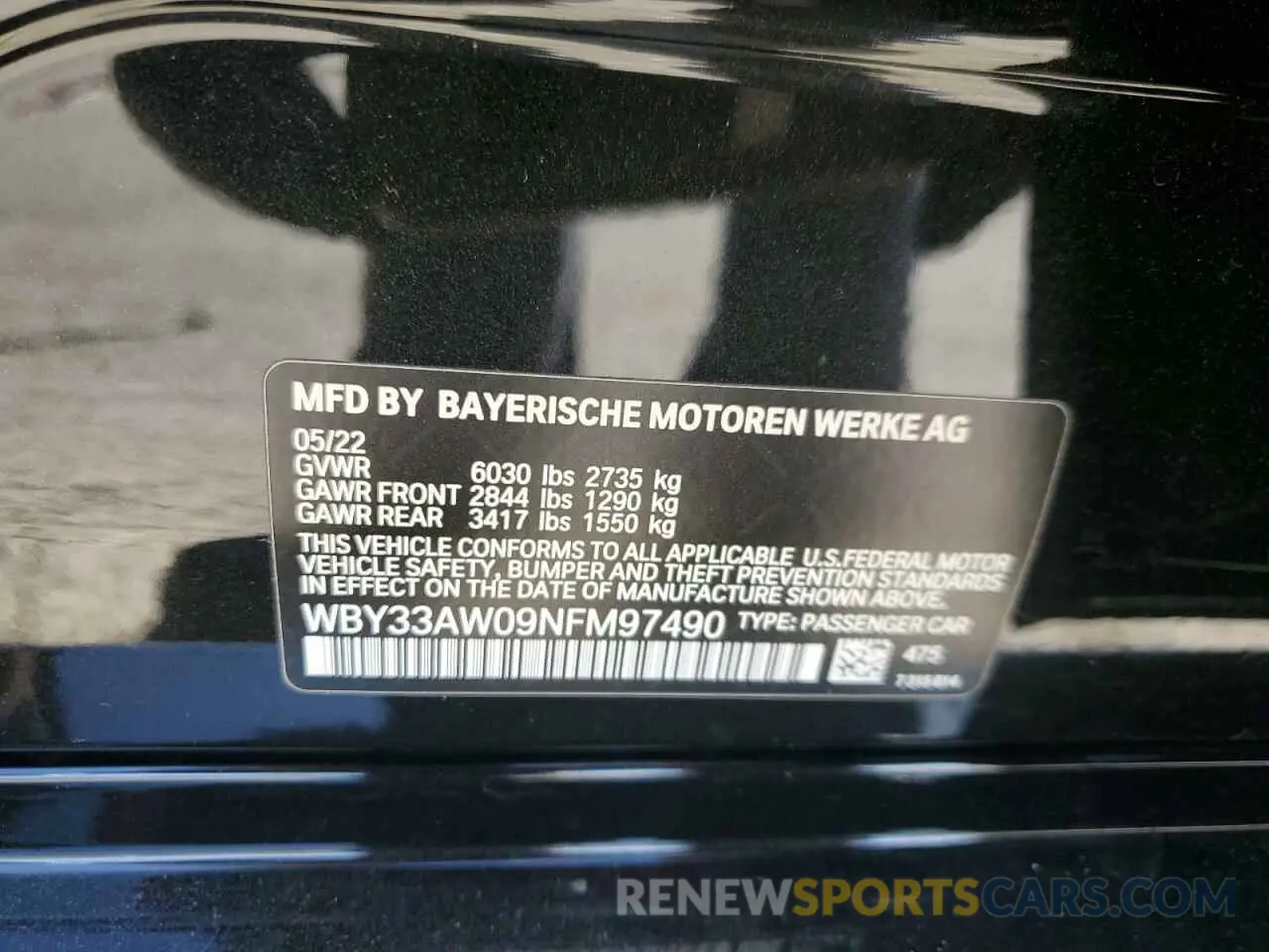 12 Photograph of a damaged car WBY33AW09NFM97490 BMW I4 M50 2022