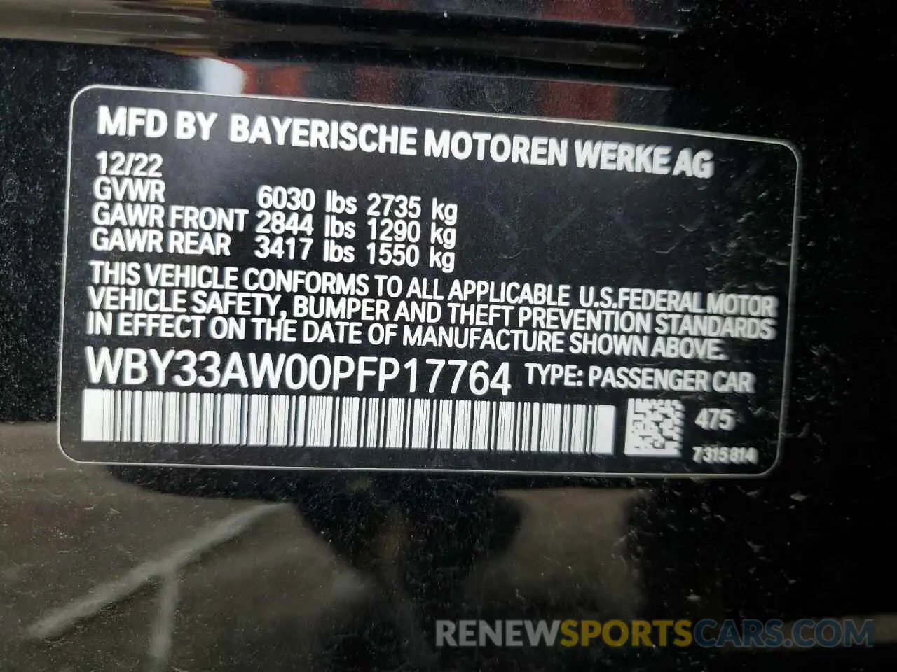 12 Photograph of a damaged car WBY33AW00PFP17764 BMW I4 M50 2023