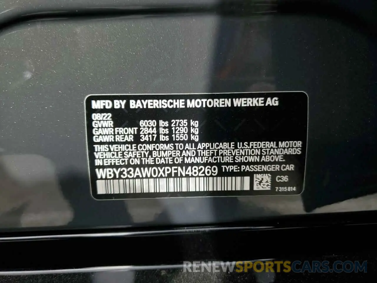 12 Photograph of a damaged car WBY33AW0XPFN48269 BMW I4 M50 2023