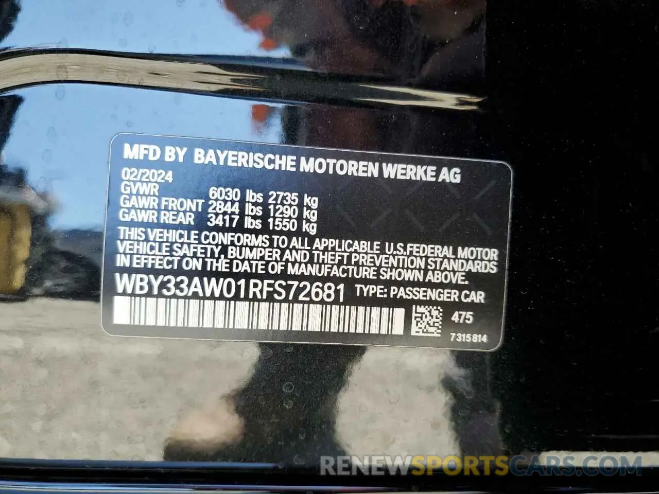 12 Photograph of a damaged car WBY33AW01RFS72681 BMW I4 M50 2024