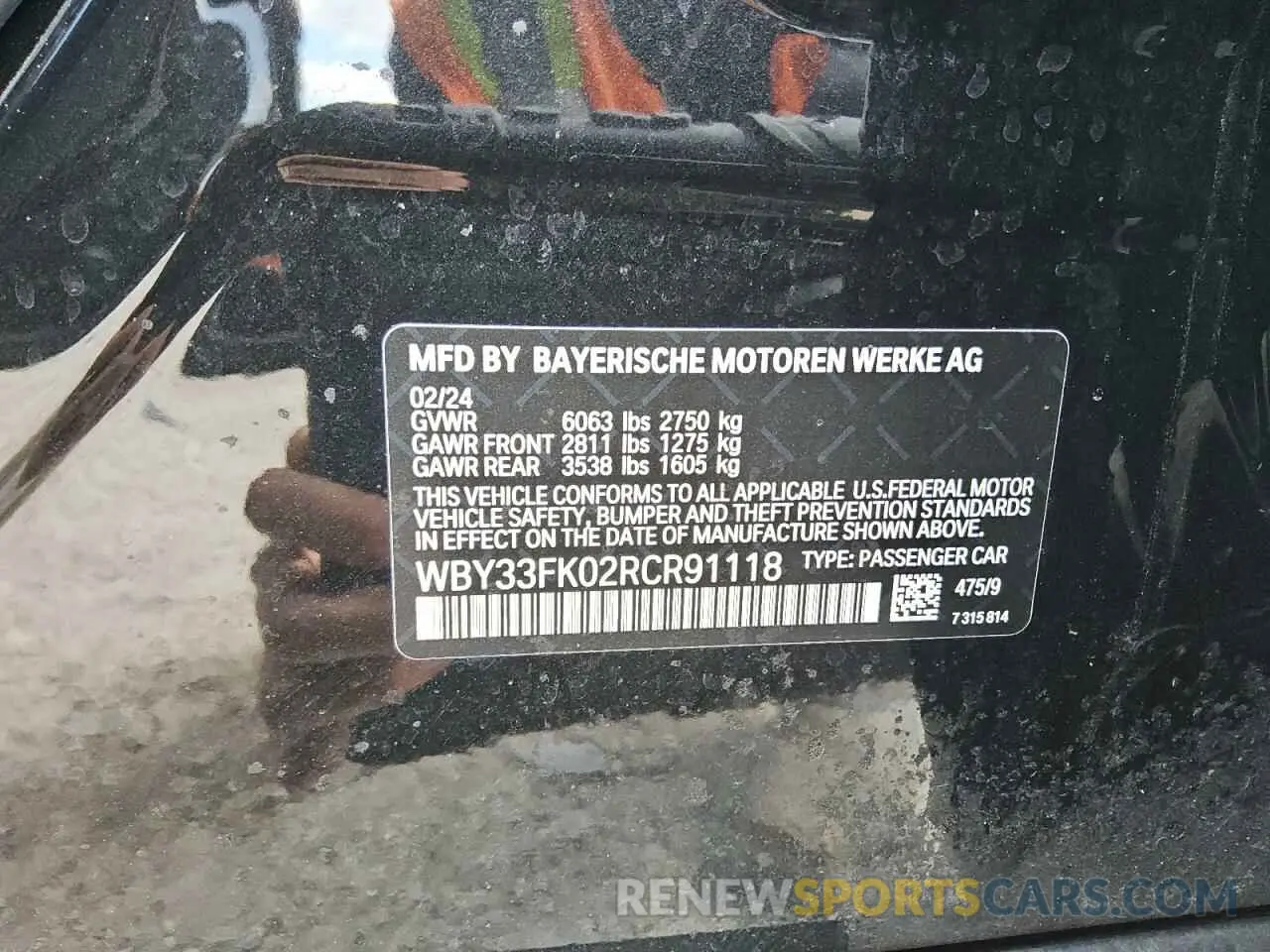 12 Photograph of a damaged car WBY33FK02RCR91118 BMW I5 EDRIVE 2024