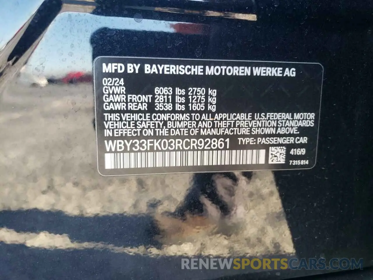 14 Photograph of a damaged car WBY33FK03RCR92861 BMW I5 EDRIVE 2024