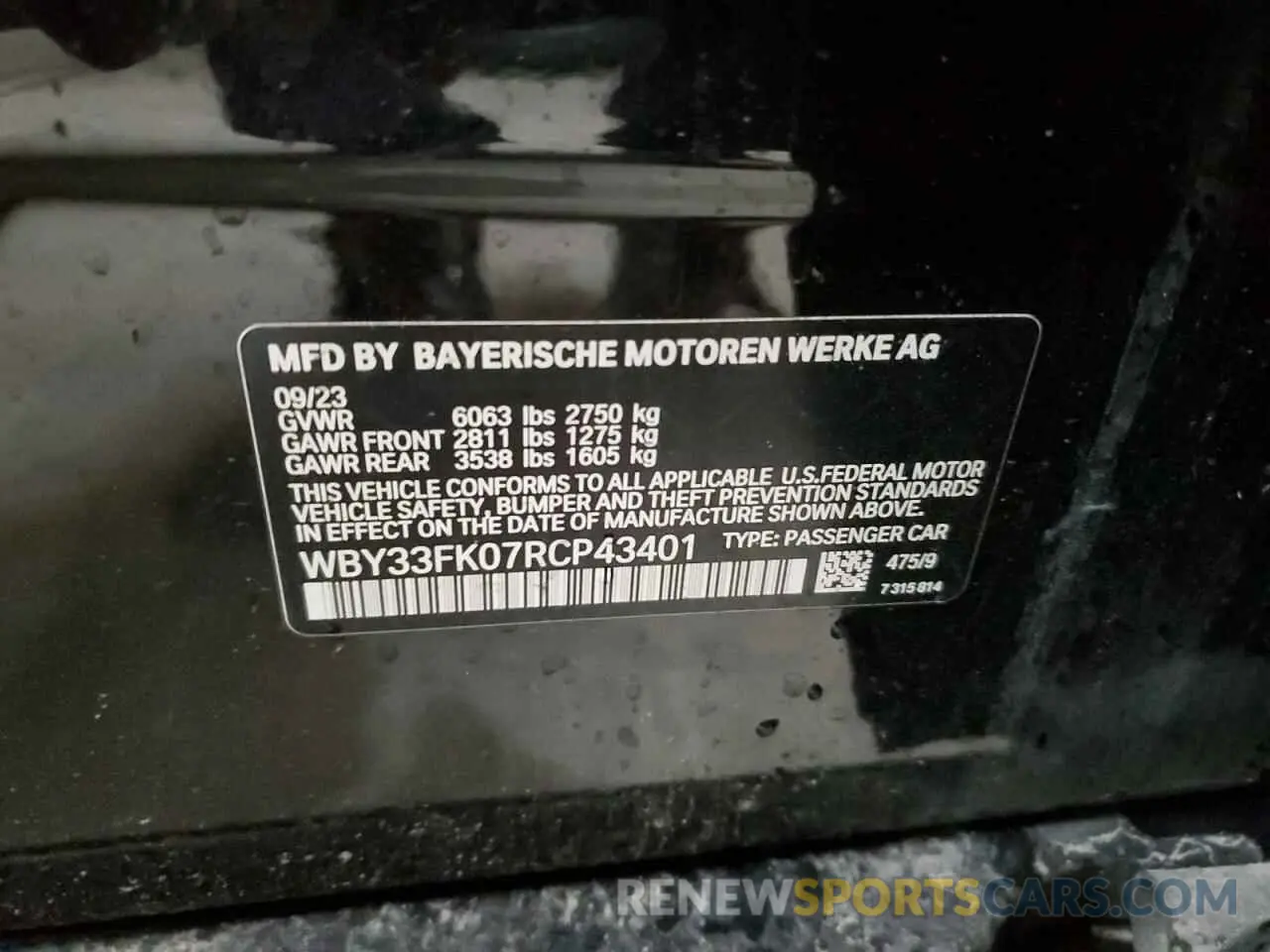 12 Photograph of a damaged car WBY33FK07RCP43401 BMW I5 EDRIVE 2024