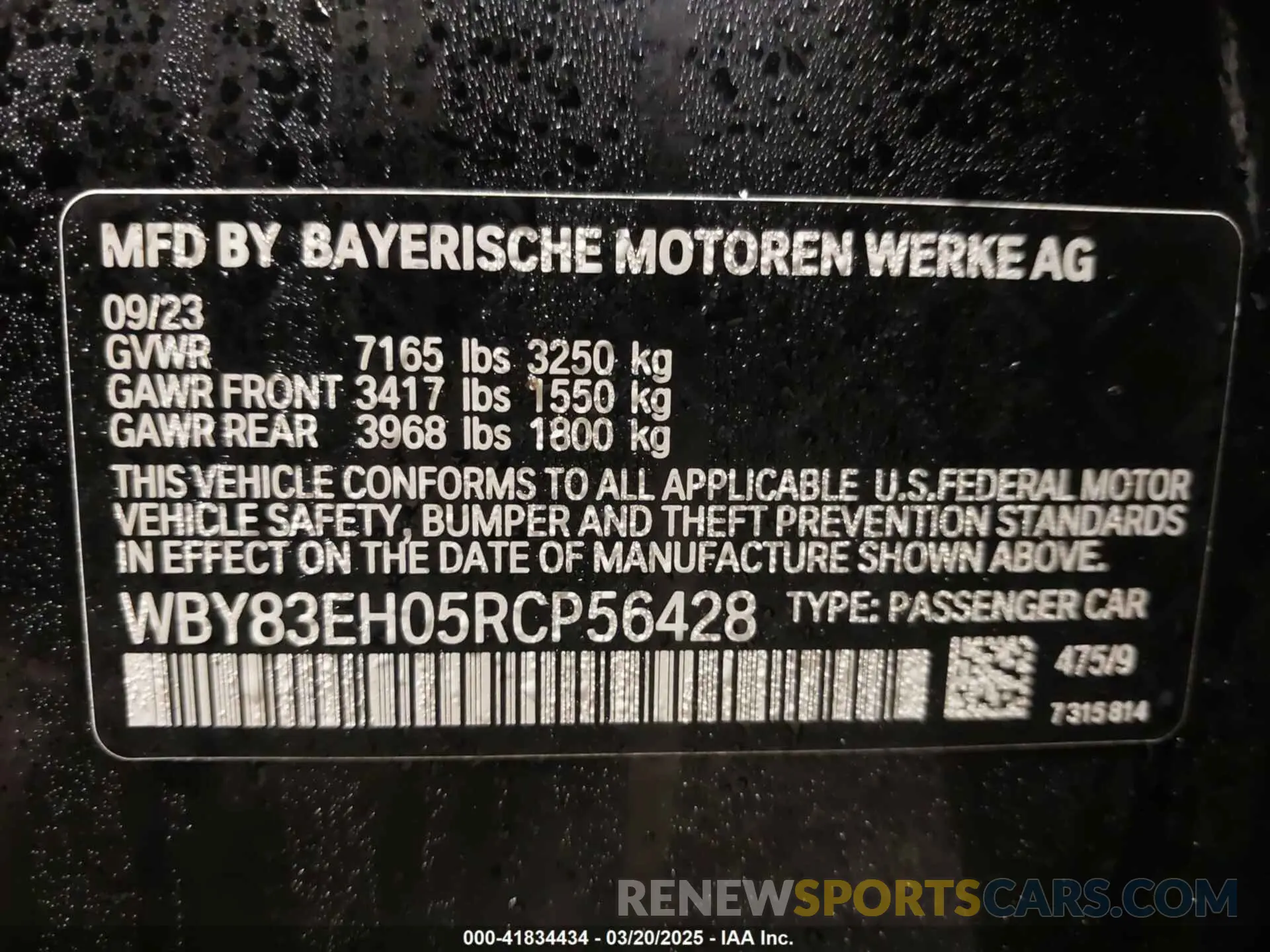 9 Photograph of a damaged car WBY83EH05RCP56428 BMW I7 2024