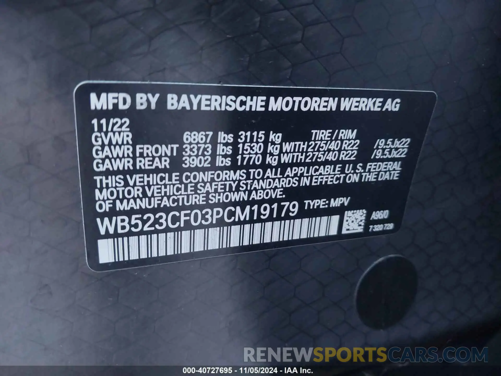 9 Photograph of a damaged car WB523CF03PCM19179 BMW IX 2023