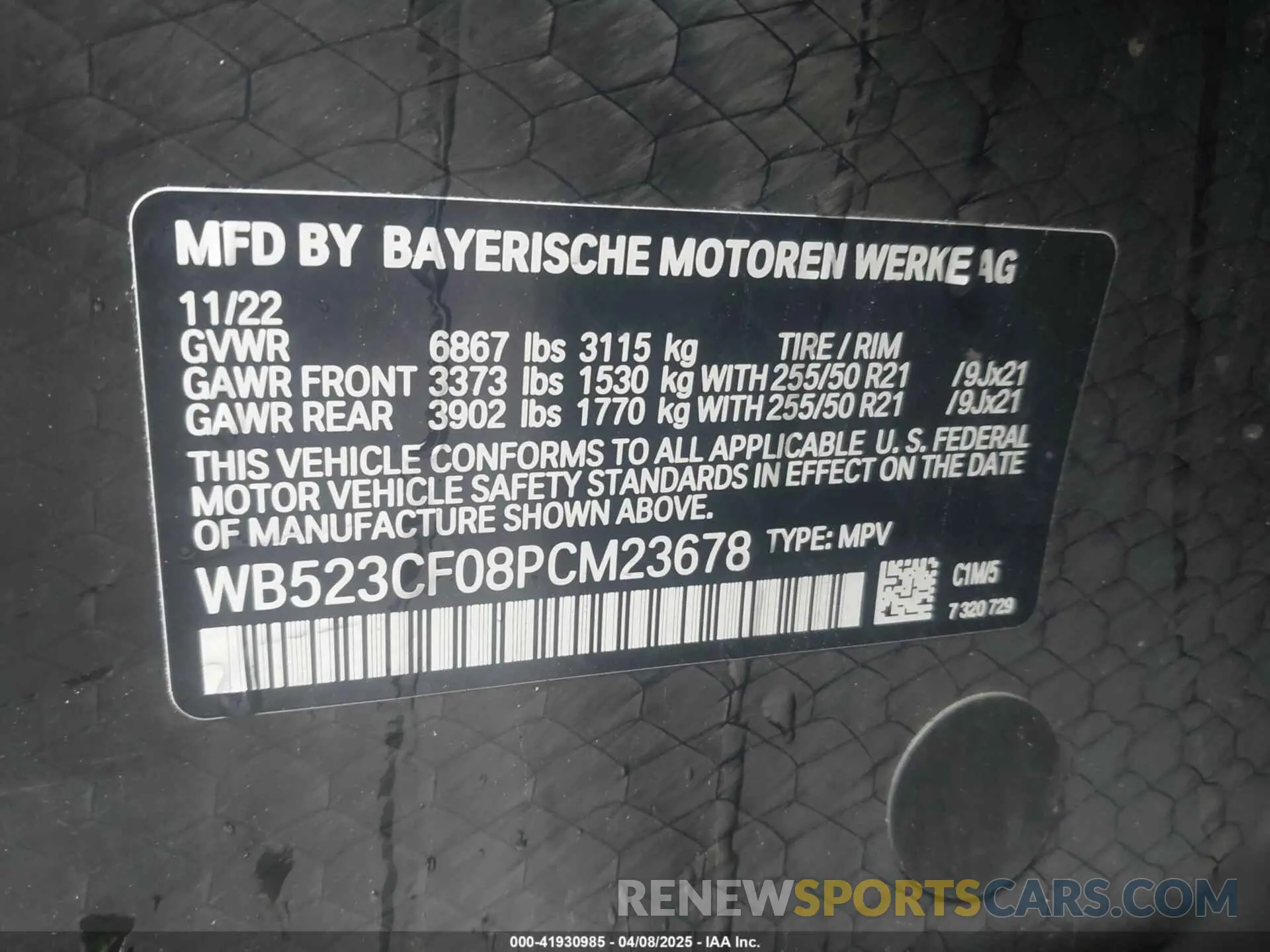 9 Photograph of a damaged car WB523CF08PCM23678 BMW IX 2023