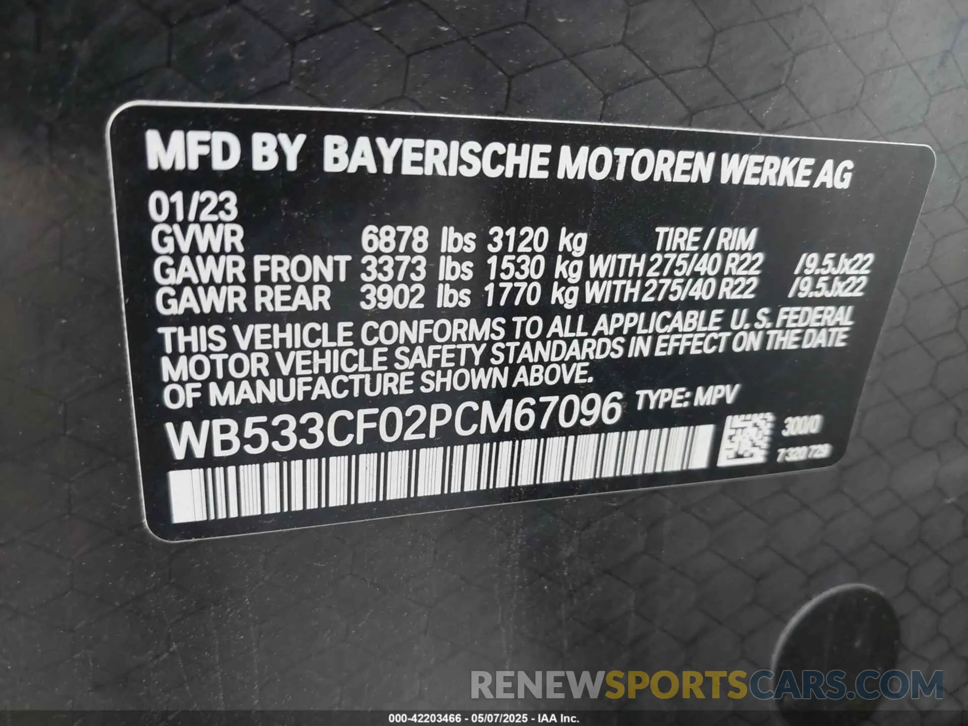 9 Photograph of a damaged car WB533CF02PCM67096 BMW IX 2023