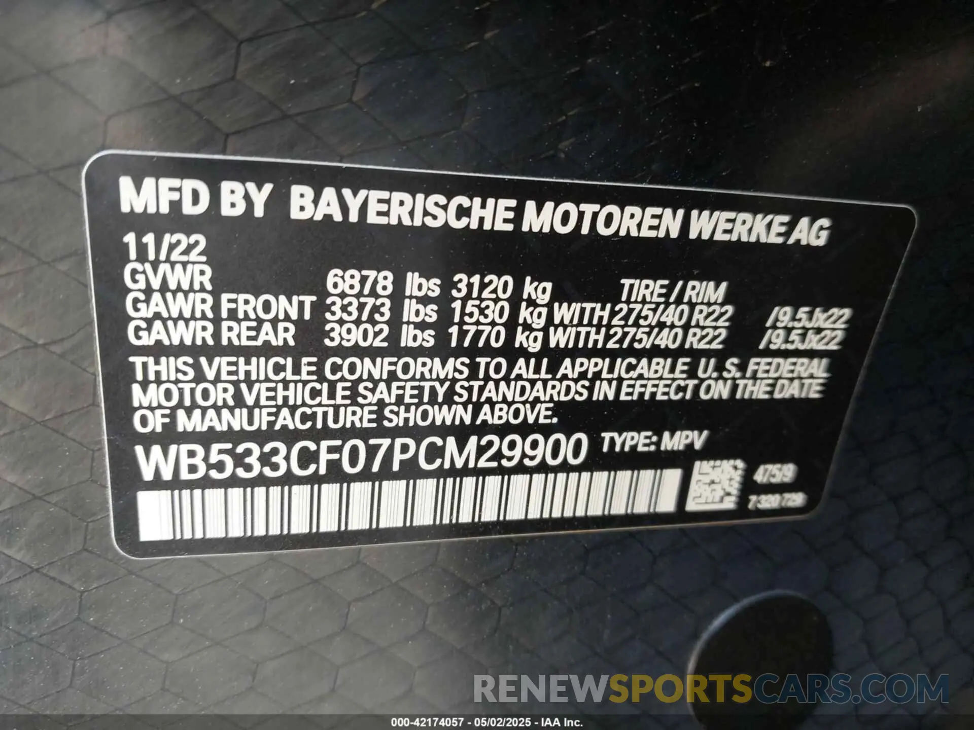 9 Photograph of a damaged car WB533CF07PCM29900 BMW IX 2023