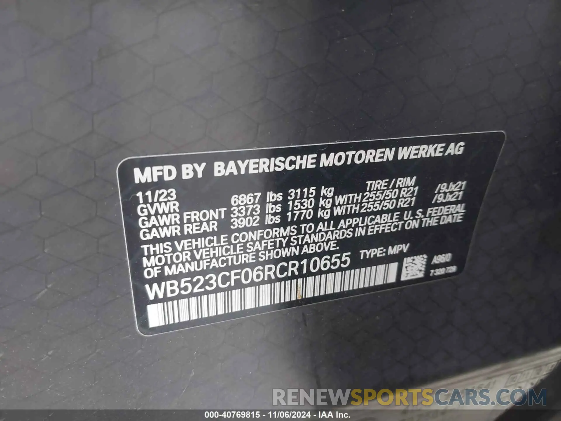 9 Photograph of a damaged car WB523CF06RCR10655 BMW IX 2024