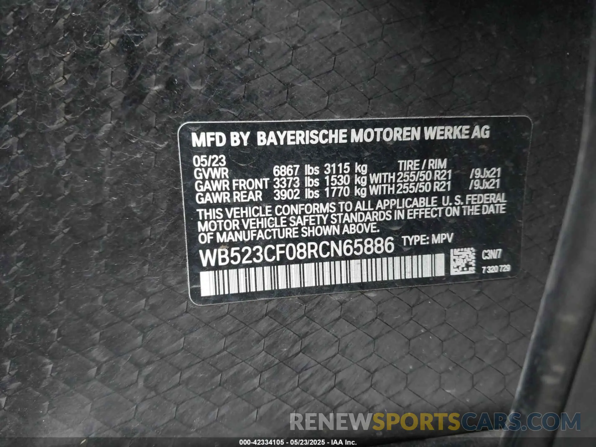 9 Photograph of a damaged car WB523CF08RCN65886 BMW IX 2024