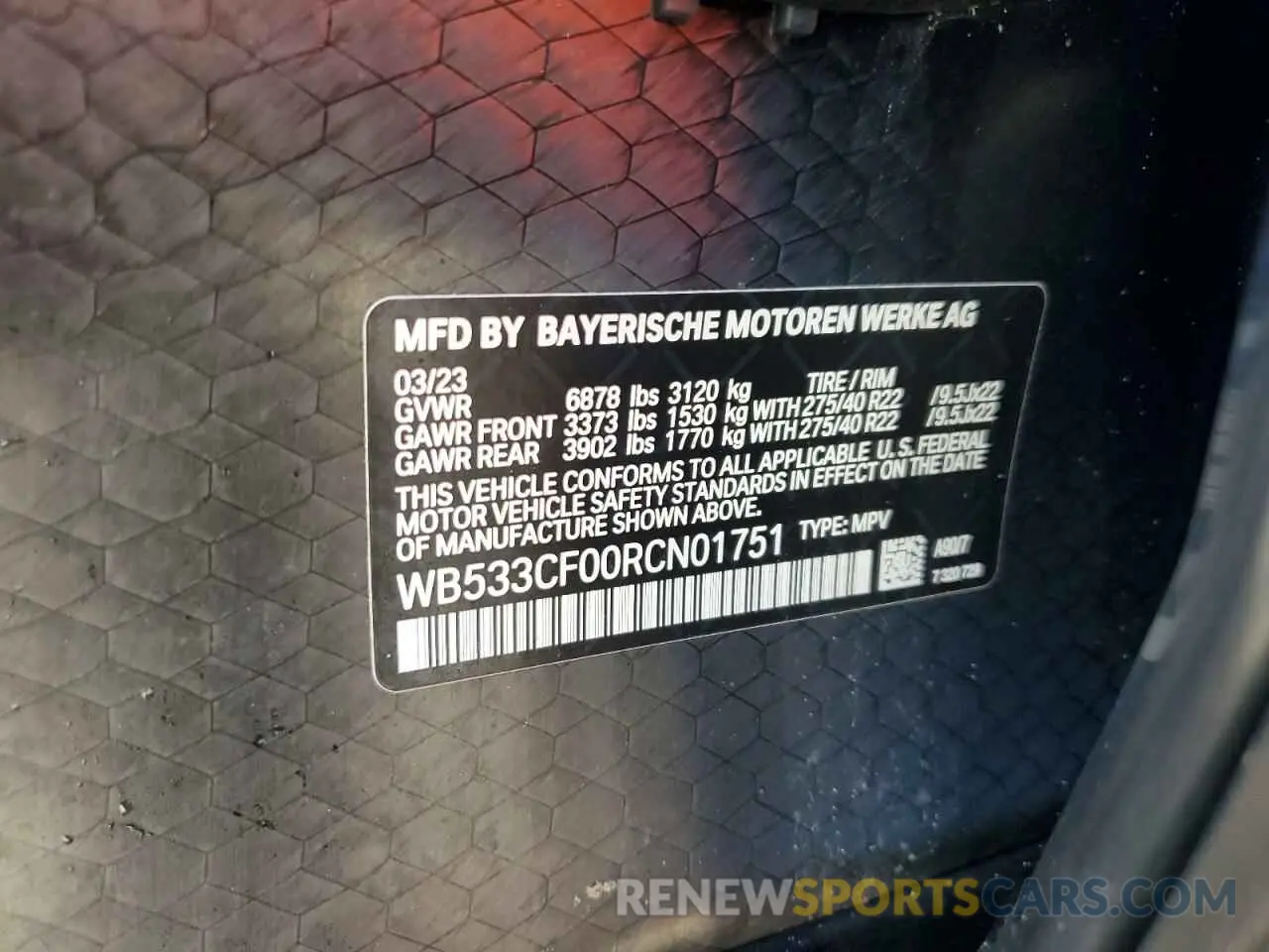 14 Photograph of a damaged car WB533CF00RCN01751 BMW IX M60 2024