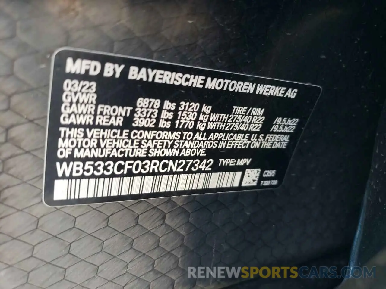 12 Photograph of a damaged car WB533CF03RCN27342 BMW IX M60 2024