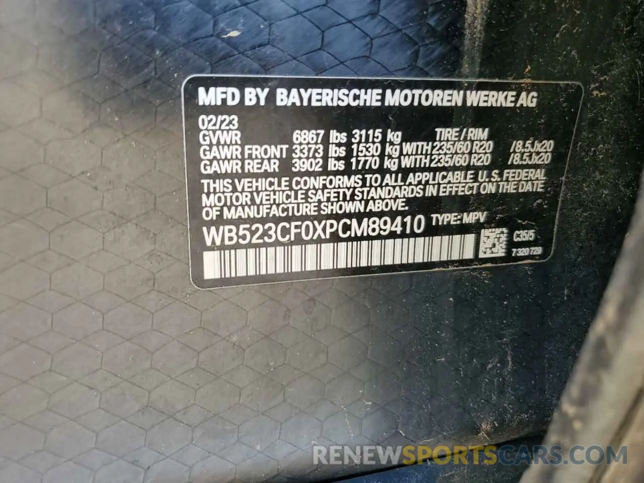 14 Photograph of a damaged car WB523CF0XPCM89410 BMW IX XDRIVE5 2023
