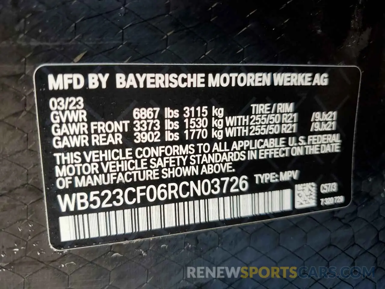 13 Photograph of a damaged car WB523CF06RCN03726 BMW IX XDRIVE5 2024