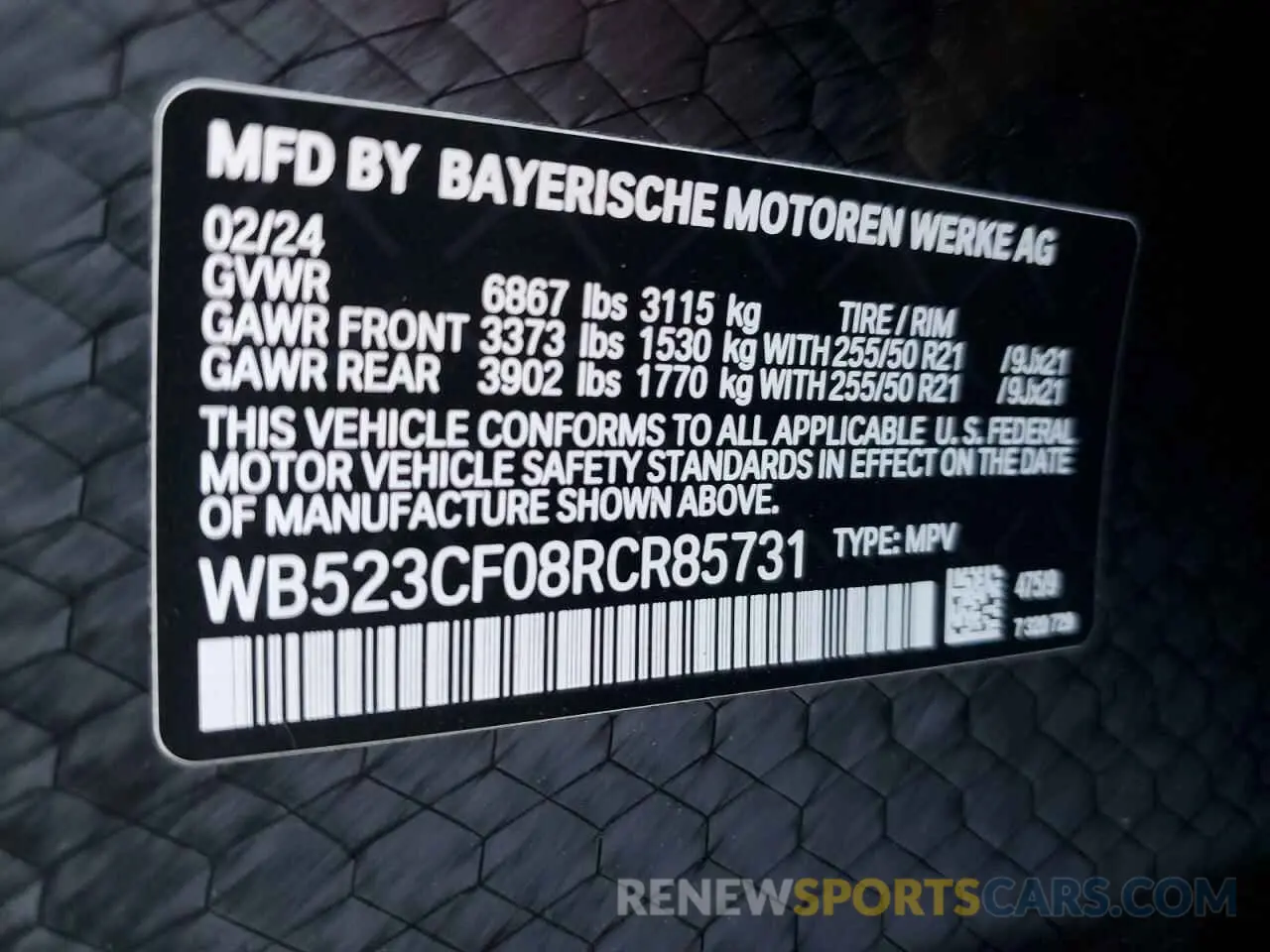 15 Photograph of a damaged car WB523CF08RCR85731 BMW IX XDRIVE5 2024