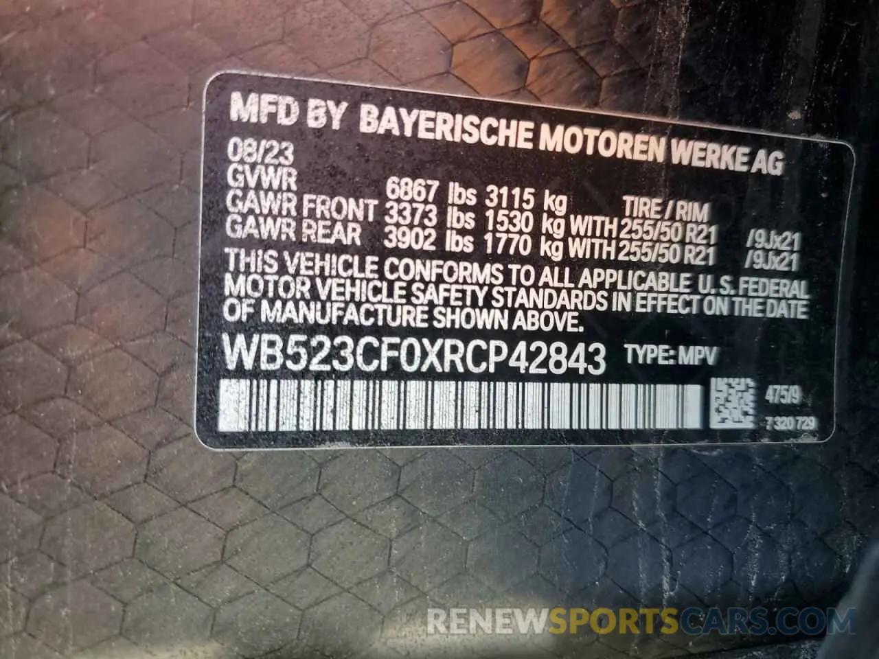 12 Photograph of a damaged car WB523CF0XRCP42843 BMW IX XDRIVE5 2024