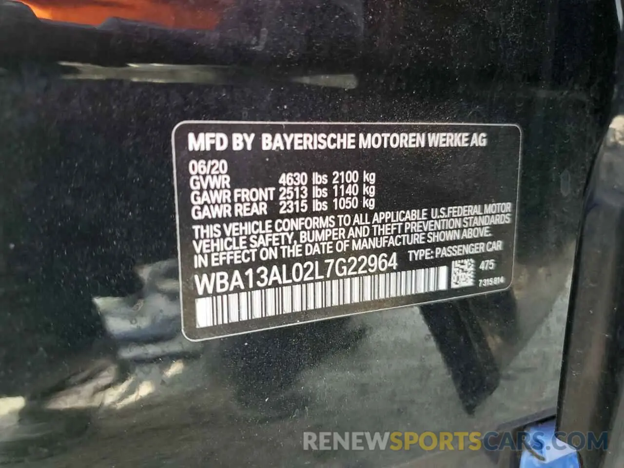 13 Photograph of a damaged car WBA13AL02L7G22964 BMW M2 2020