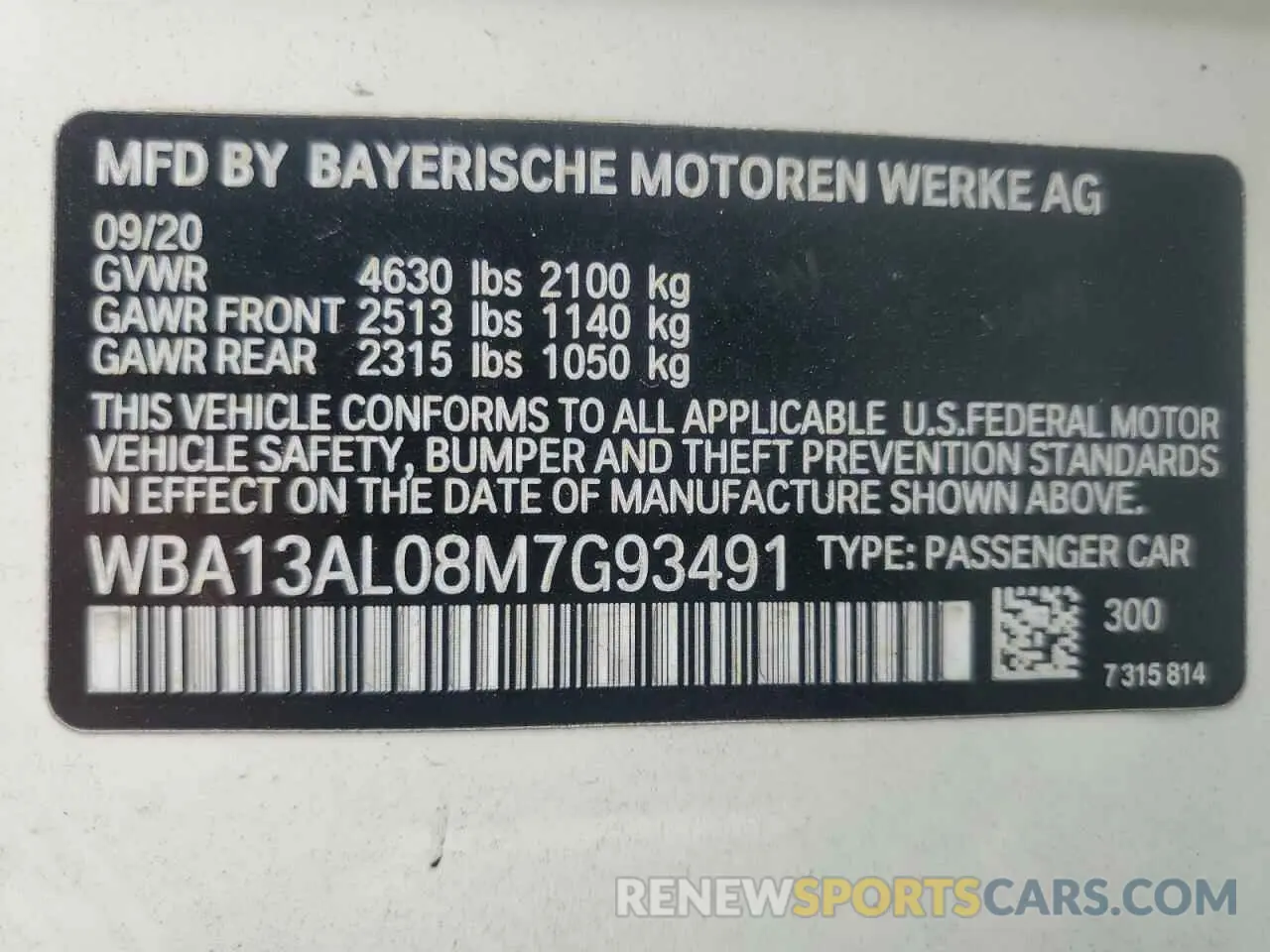 12 Photograph of a damaged car WBA13AL08M7G93491 BMW M2 2021