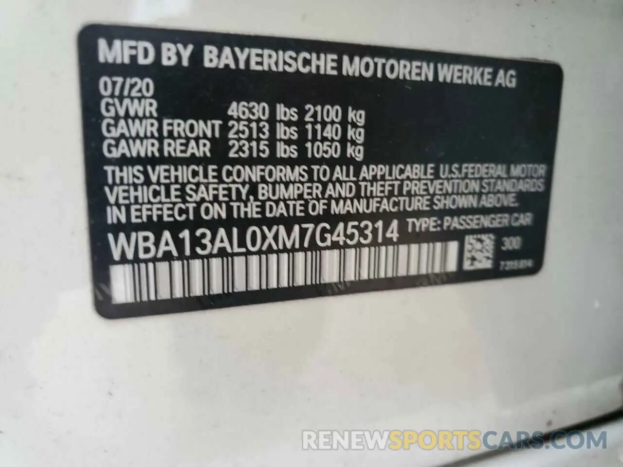 12 Photograph of a damaged car WBA13AL0XM7G45314 BMW M2 2021