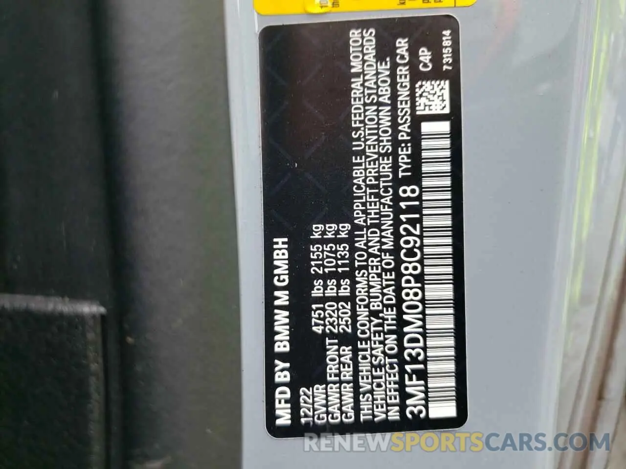 13 Photograph of a damaged car 3MF13DM08P8C92118 BMW M2 2023